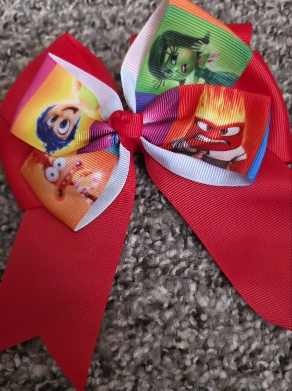 Set of 2 Inside Out Character Bow Hair Clips Girls Pink